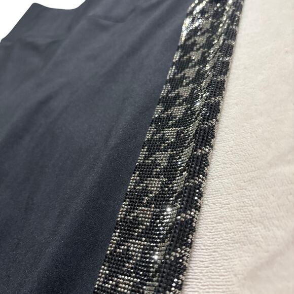 Noli Crystal Houndstooth Leggings Bling Side Design in Black Sz Large - Picture 2 of 8